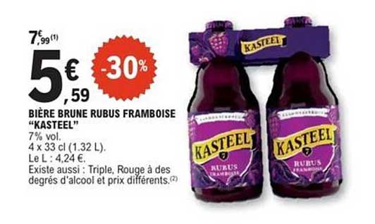 BIÈRE BRUNE RUBUS FRAMBOISE "KASTEEL"