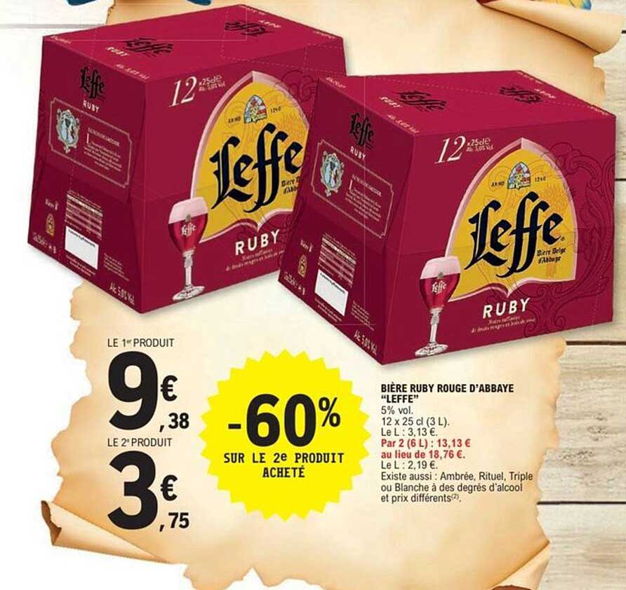 BIÈRE RUBY ROUGE D'ABBAYE "LEFFE"