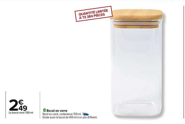 Bocal en verre 700 ml