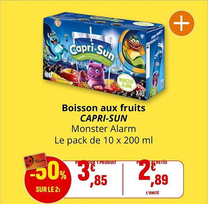 Boisson aux fruits CAPRI-SUN Monster Alarm Le pack de 10 x 200 ml