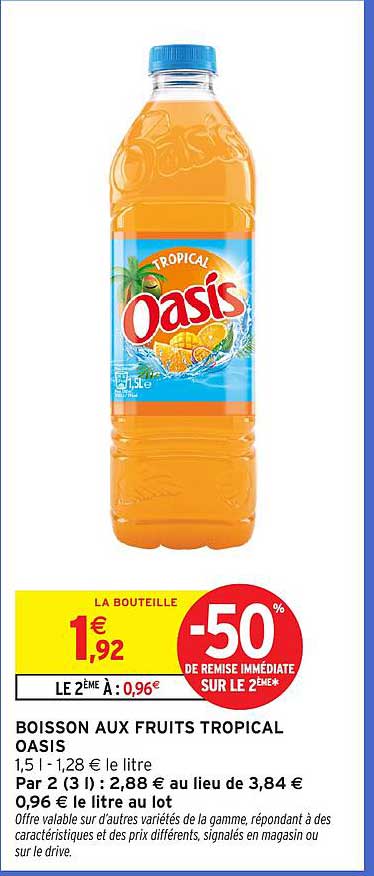 BOISSON AUX FRUITS TROPICAL OASIS