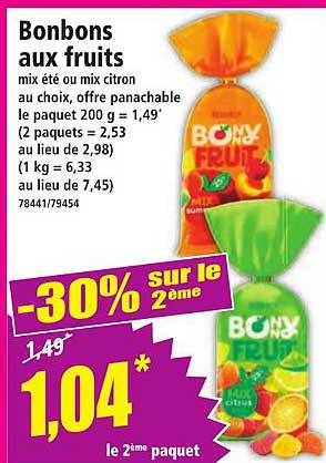Bonbons aux fruits