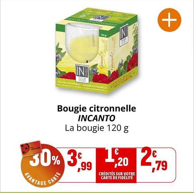 Bougie citronnelle INCANTO La bougie 120 g