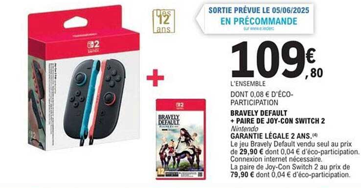 Bravely Default + Paire de Joy-Con Switch 2