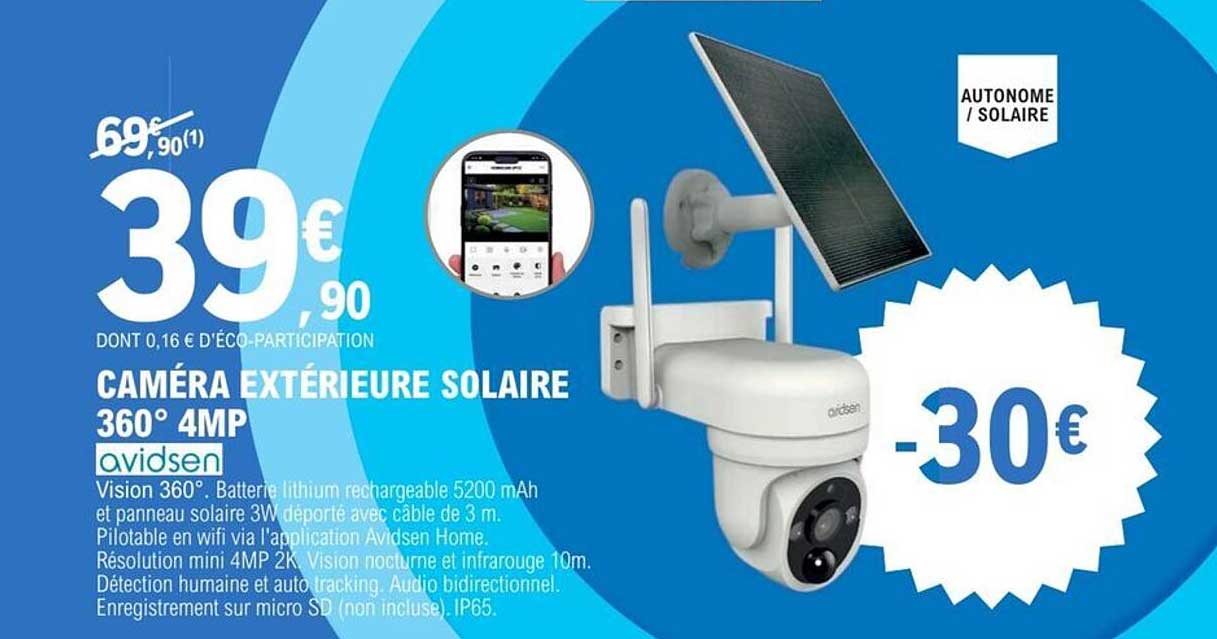 CAMÉRA EXTÉRIEURE SOLAIRE 360° 4MP