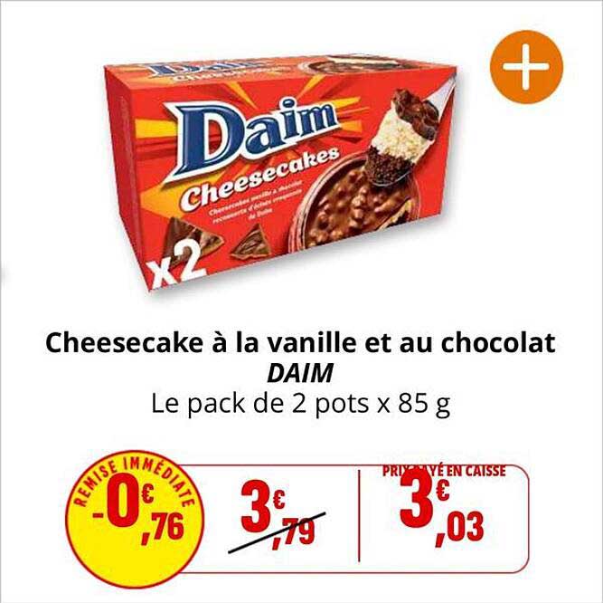 Cheesecake à la vanille et au chocolat DAIM