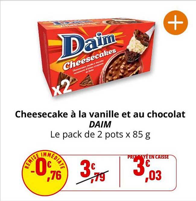 Cheesecake à la vanille et au chocolat DAIM