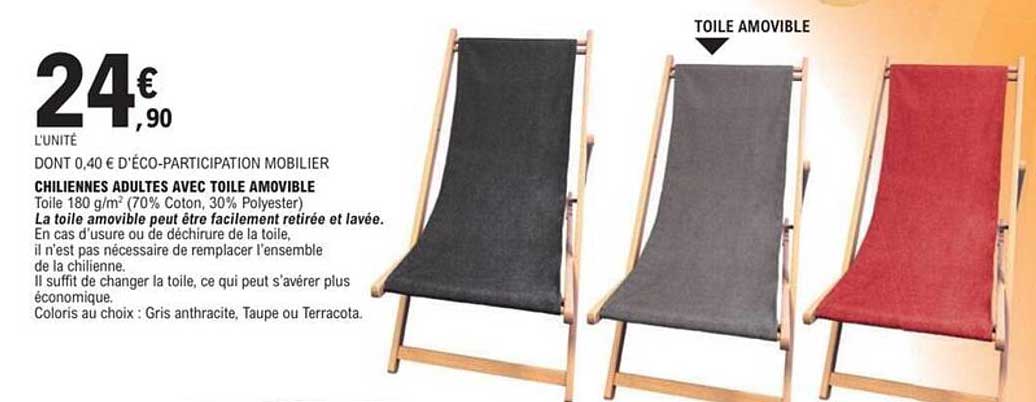 Chiliennes Adultes avec Toile Amovible