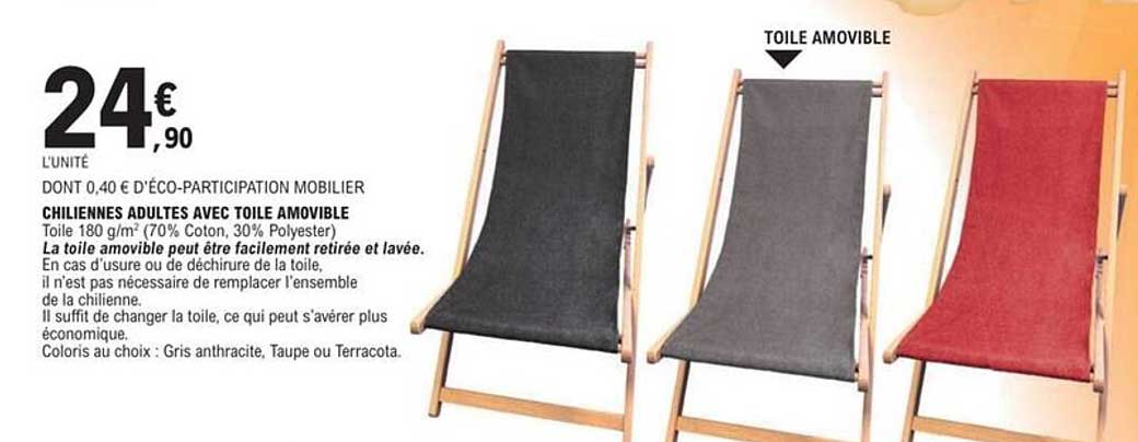 Chiliennes adultes avec toile amovible