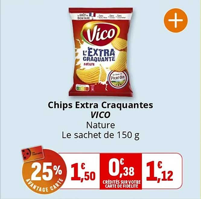 Chips Extra Craquantes VICO Nature Le sachet de 150 g