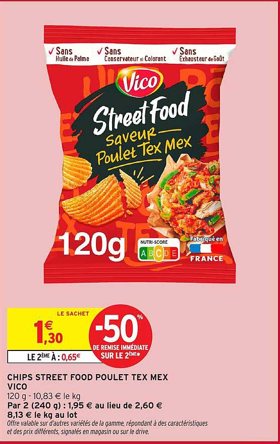 CHIPS STREET FOOD POULET TEX MEX VICO