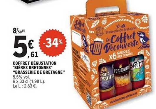Coffret Dégustation "Bières Bretonnes" "Brasserie de Bretagne"