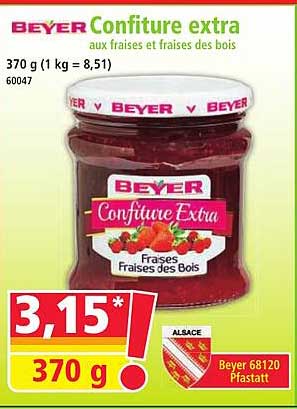 Confiture extra aux fraises et fraises des bois