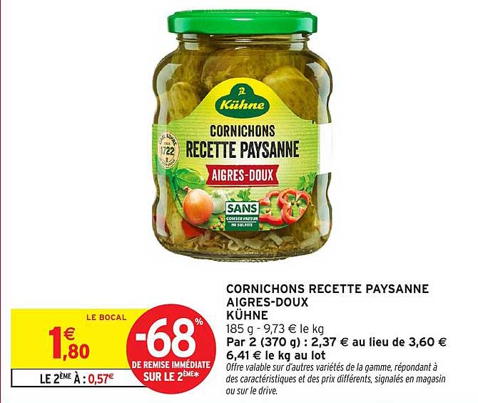 CORNICHONS RECETTE PAYSANNE AIGRES-DOUX KÜHNE