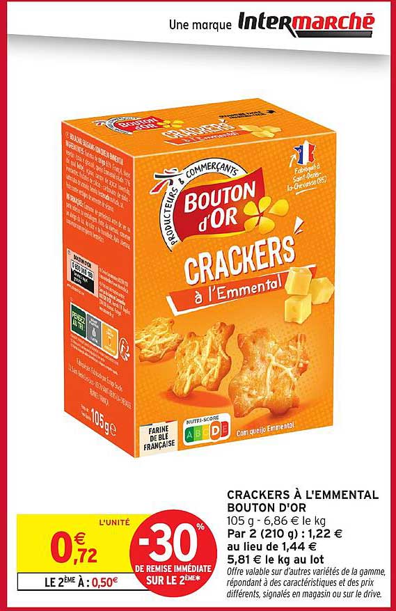 CRACKERS À L'ÉMMENTAL BOUTON D'OR