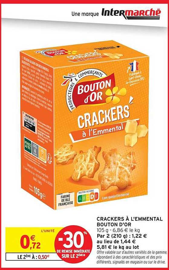 CRACKERS À L'EMMENTAL BOUTON D'OR