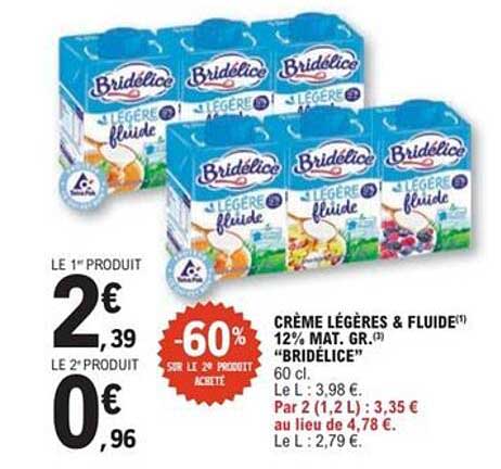 Crème légères & fluide 12% MAT. GR. "Bridélice"