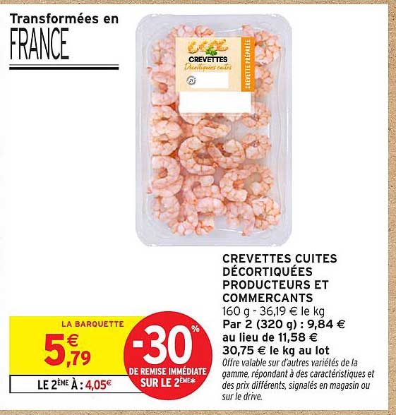 CREVETTES CUITES DÉCORTIQUÉES PRODUCTEURS ET COMMERCANTS