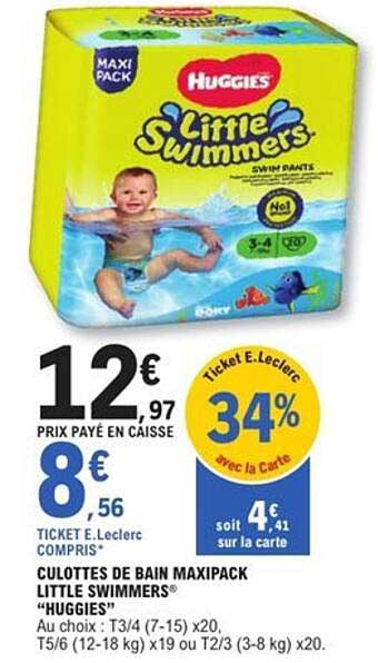 CULOTTES DE BAIN MAXIPACK LITTLE SWIMMERS HUGGIES