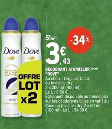 DÉODORANT ATOMISEUR "DOVE"