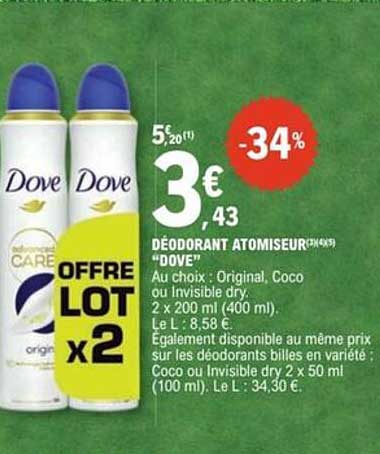 DÉODORANT ATOMISEUR "DOVE"