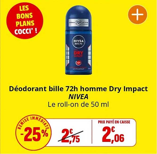 Déodorant bille 72h homme Dry Impact NIVEA