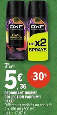 DÉODORANT HOMME COLLECTION PARFUM "AXE"