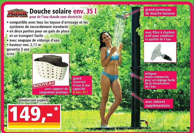 Douche solaire env. 35 l