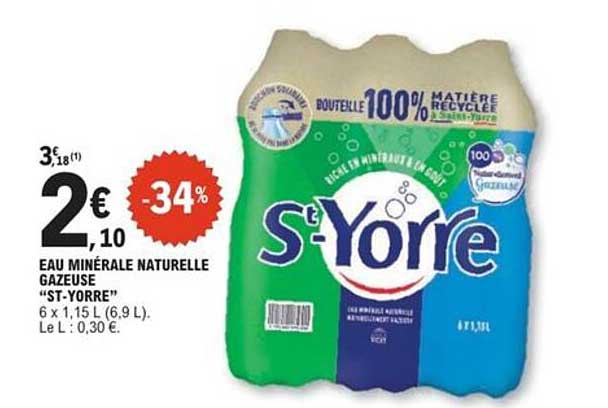 EAU MINÉRALE NATURELLE GAZEUSE "ST-YORRE"