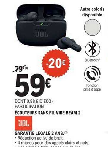ÉCOUTEURS SANS FIL VIBE BEAM 2