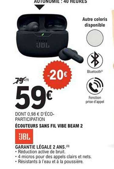 ÉCOUTEURS SANS FIL VIBE BEAM 2