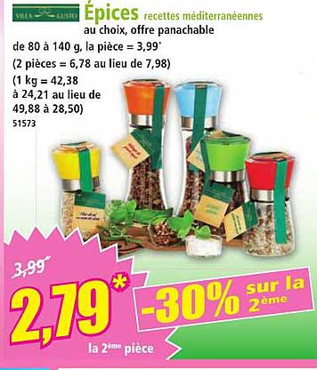 Épices recettes méditerranéennes au choix, offre panachable