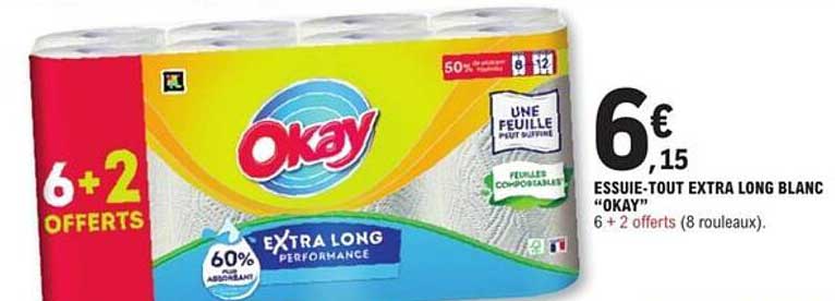 ESSUIE-TOUT EXTRA LONG BLANC "OKAY" 6 + 2 OFFERTS
