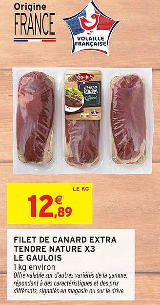FILET DE CANARD EXTRA TENDRE NATURE X3 LE GAULOIS