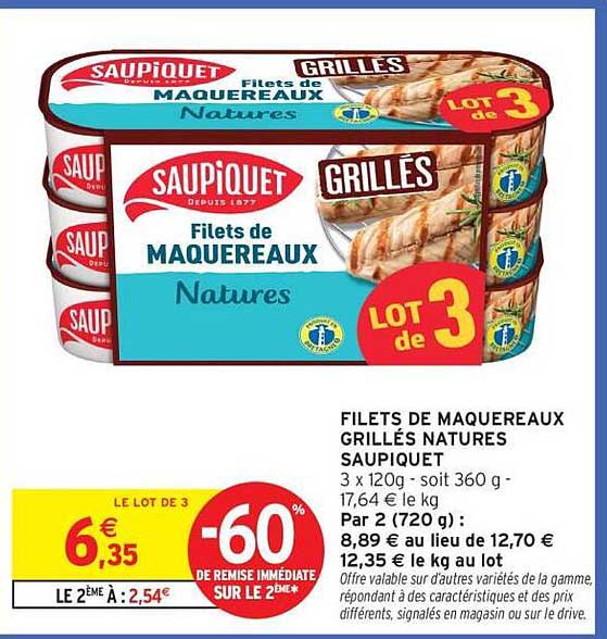 Filets de Maquereaux Grillés Natures Saupiquet