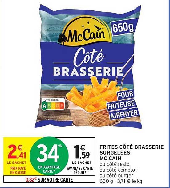 FRITES CÔTÉ BRASSERIE SURGELÉES MC CAIN