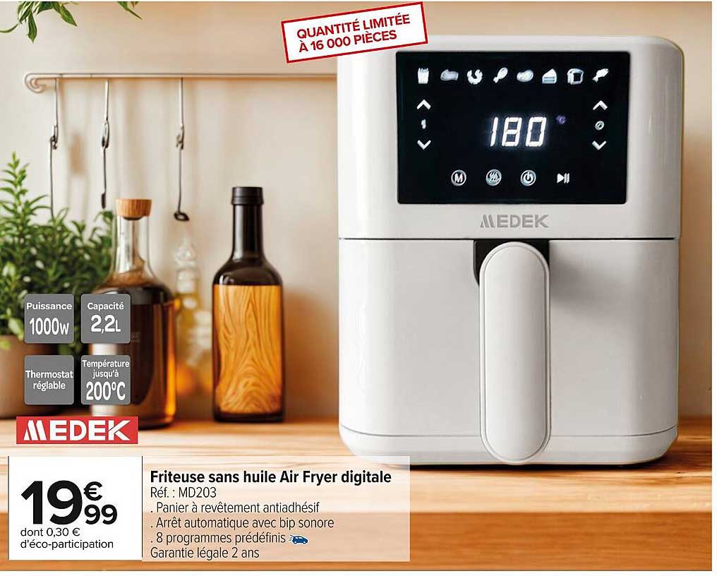 Friteuse sans huile Air Fryer digitale