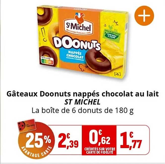 Gâteaux Doonuts nappés chocolat au lait ST MICHEL