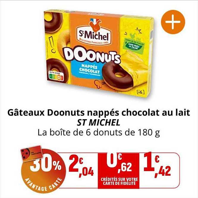 Gâteaux Doonuts nappés chocolat au lait ST MICHEL
