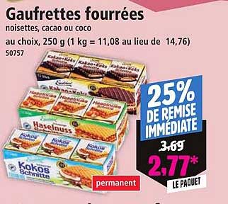 Gaufrettes fourrées