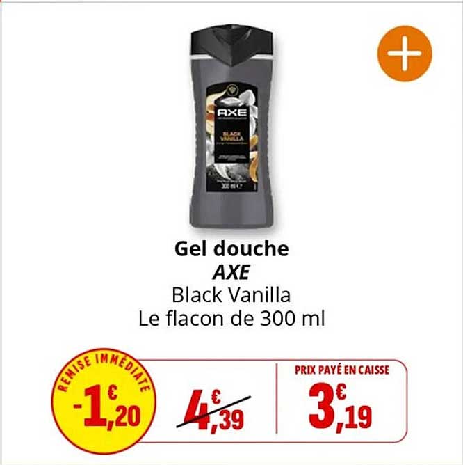 Gel douche AXE Black Vanilla Le flacon de 300 ml