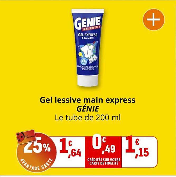 Gel lessive main express GÉNIE Le tube de 200 ml