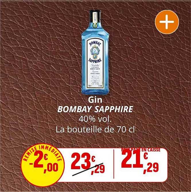 Gin BOMBAY SAPPHIRE 40% vol. La bouteille de 70 cl