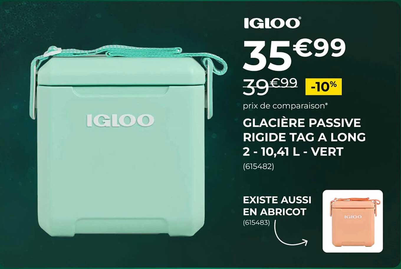 GLACIÈRE PASSIVE RIGIDE TAG A LONG 2 - 10,41 L - VERT