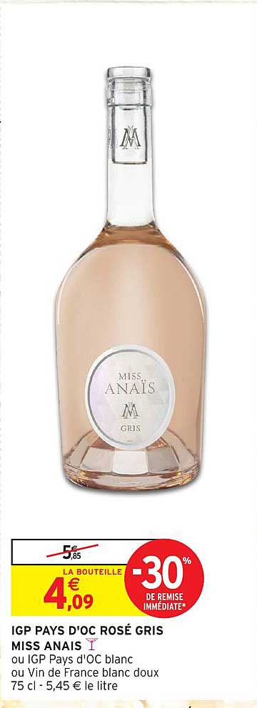IGP PAYS D'OC ROSÉ GRIS MISS ANAIS
