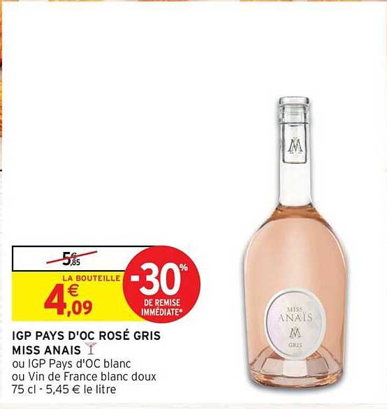 IGP PAYS D'OC ROSÉ GRIS MISS ANAIS