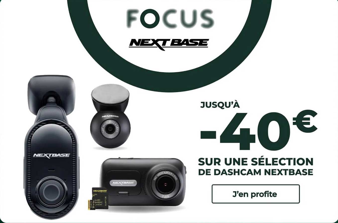 Jusqu'à -40€ sur une sélection de dashcam Nextbase