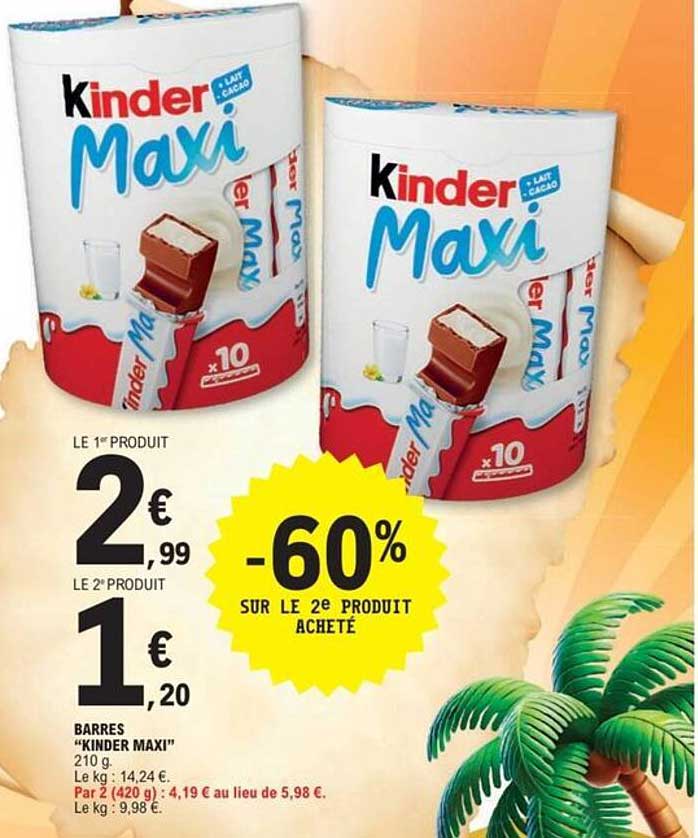 Kinders Maxi -60% sur le 2e produit acheté