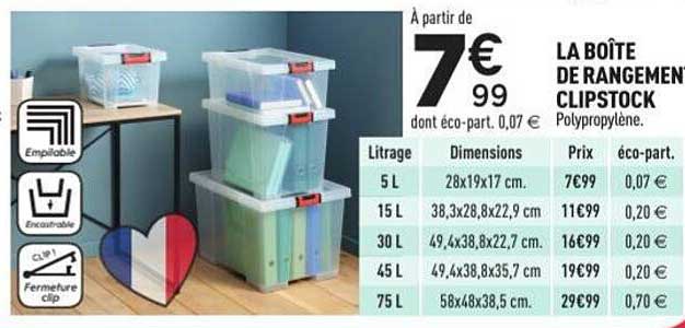 LA BOÎTE DE RANGEMENT CLIPSTOCK