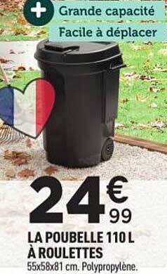 LA POUBELLE 110 L À ROULETTES